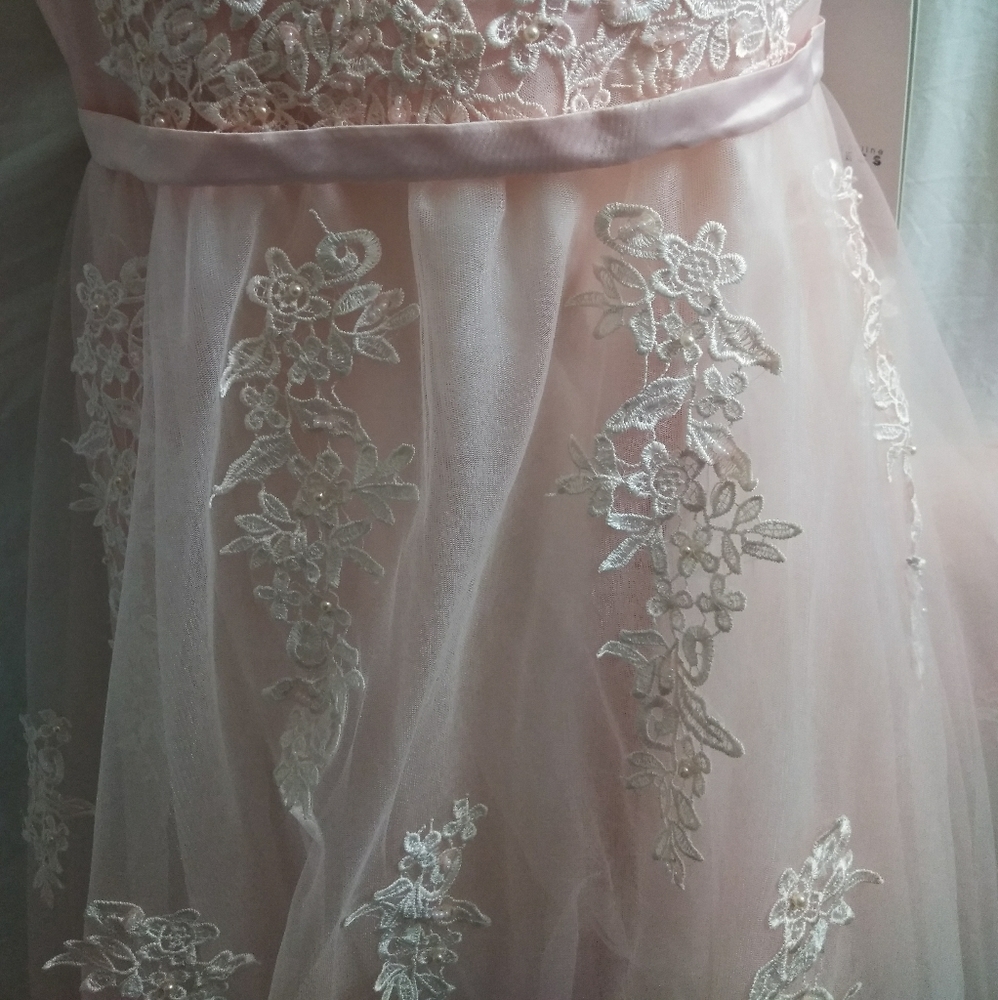 BabyOnline Double V-Neck Tulle Applique Gown/Dress - Picture 4 of 7